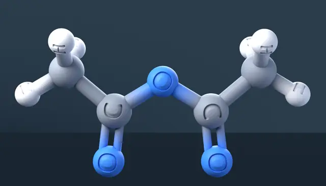 Acetic Anhydride 3D Model — CAS 108-24-7 — modelo 3D