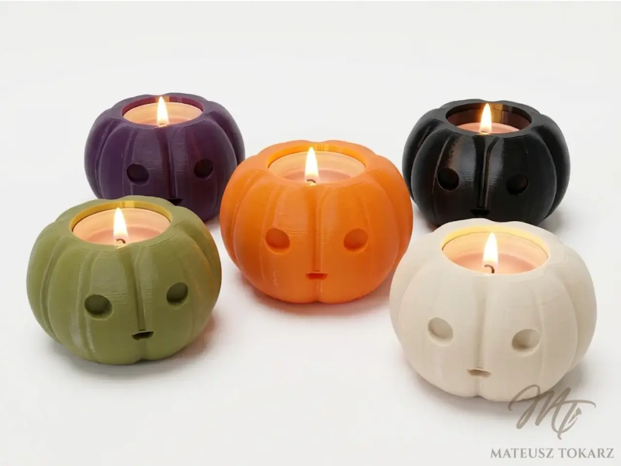 Halloween Pumpkin Tealight Holder | Support-Free — modelo 3D