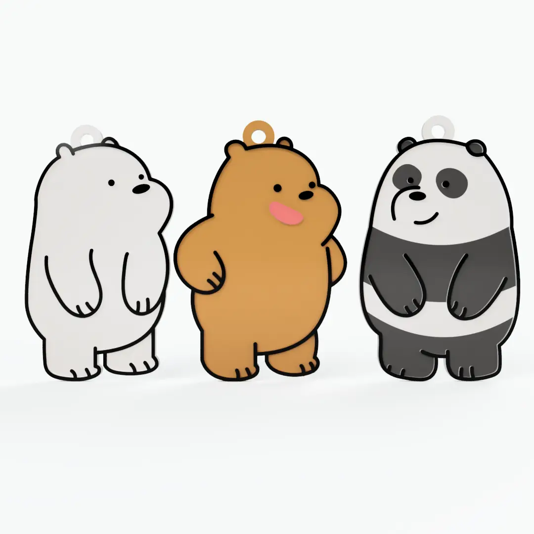 We bare bears - outrageous bears keychains — modelo 3D