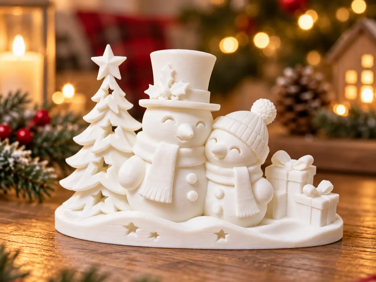 Christmas Snowman Family – Winter Scene Decoration — modelo 3D