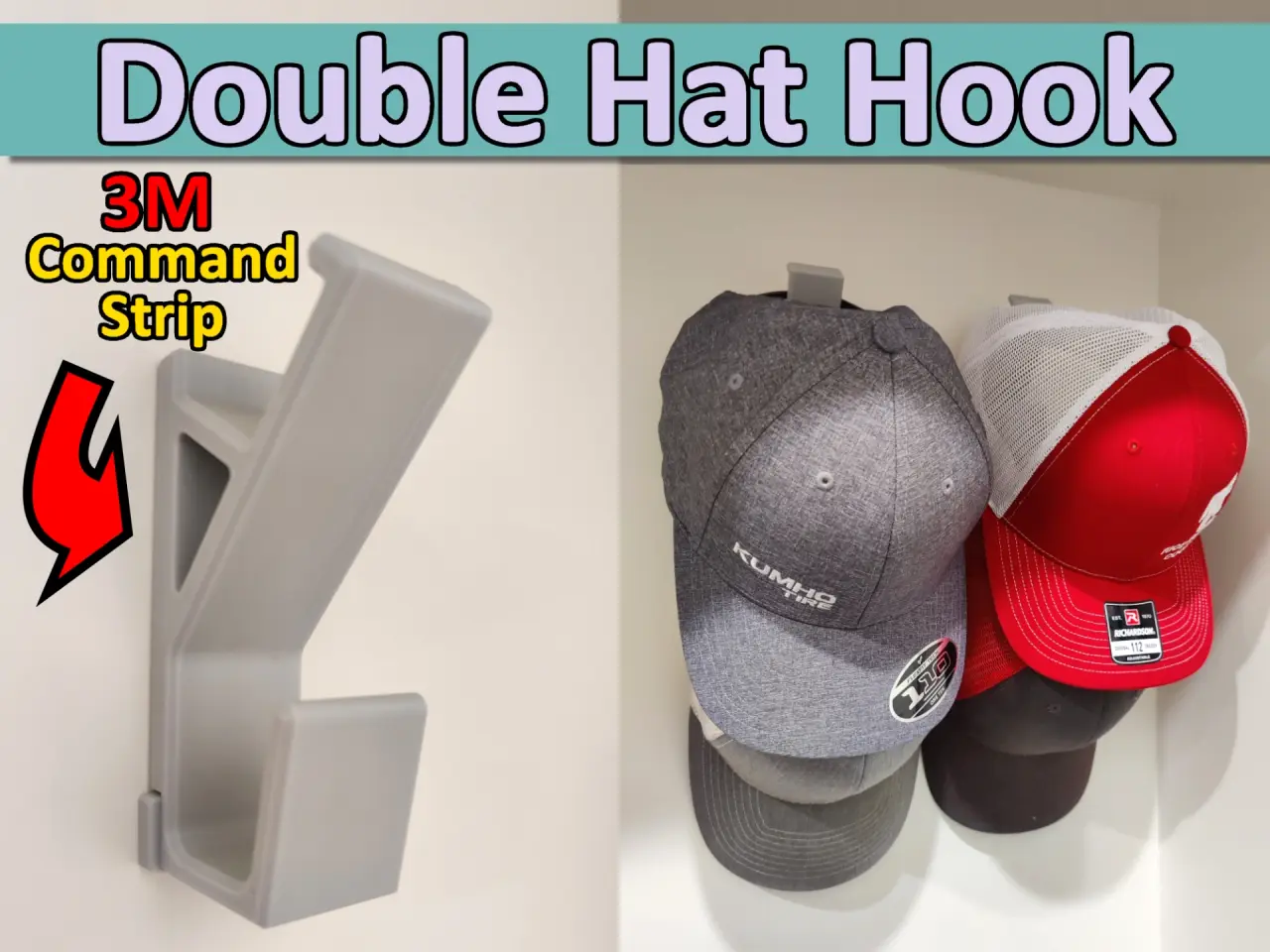 Double Cap/Hat Hook — modelo 3D