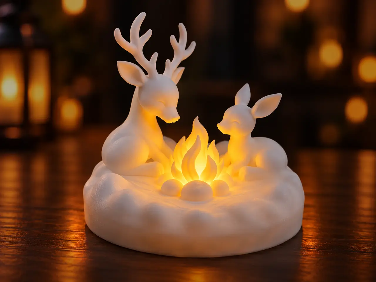 Deer by the Campfire – A Moment of Warmth — modelo 3D
