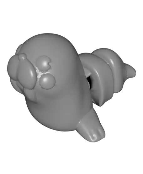 Flexi Walrus Keychain (Single Color) — modelo 3D