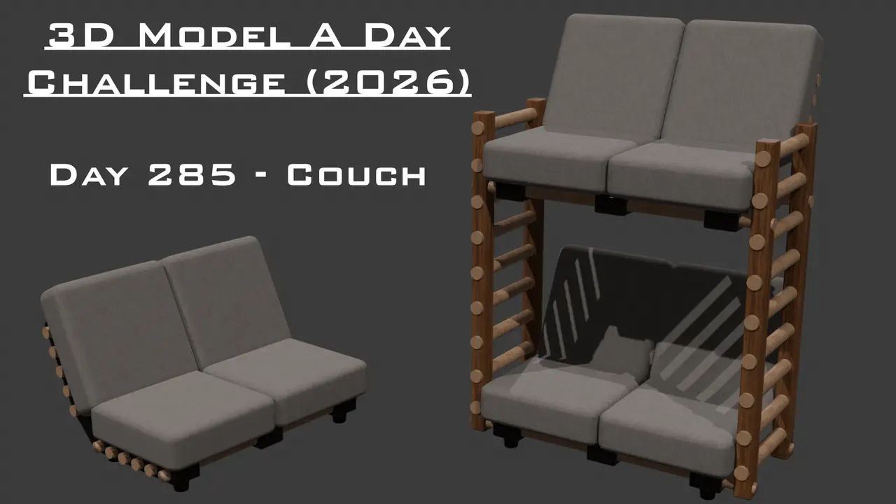 Model A Day Challenge - Day 285 - Couch — modelo 3D