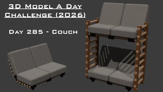 Model A Day Challenge - Day 285 - Couch — modelo 3D