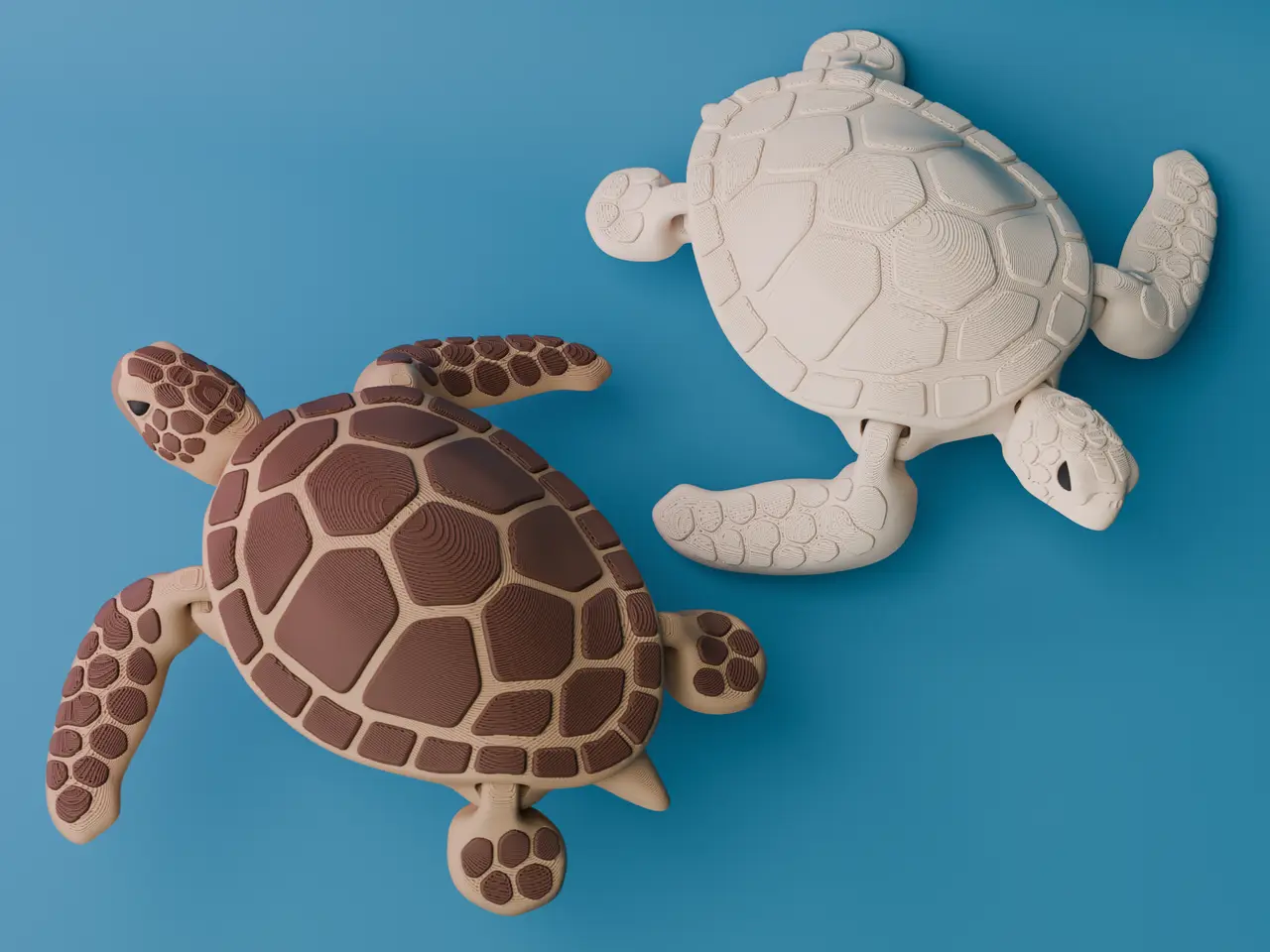 Articulated Sea Turtle (singlecolor and multicolor) — modelo 3D