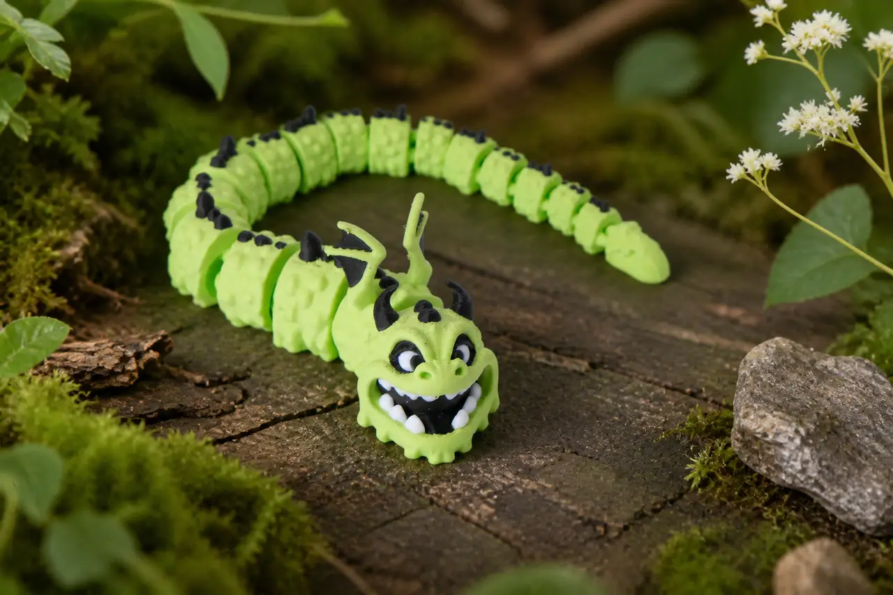 Toxic Dragon Snake – Articulated Flexi Fidget Toy — modelo 3D