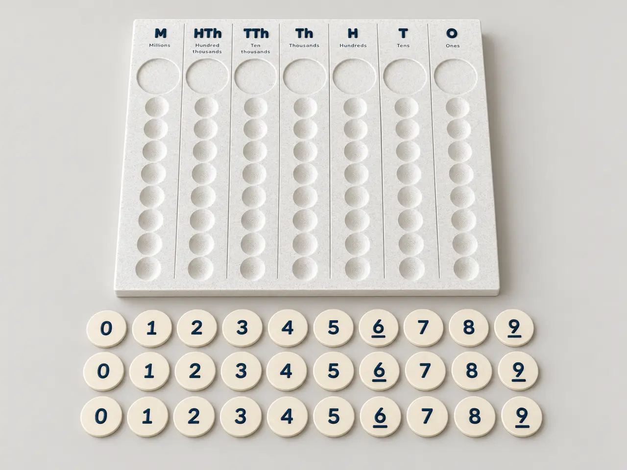 Place Value Board Millions to Ones + Number Discs — modelo 3D