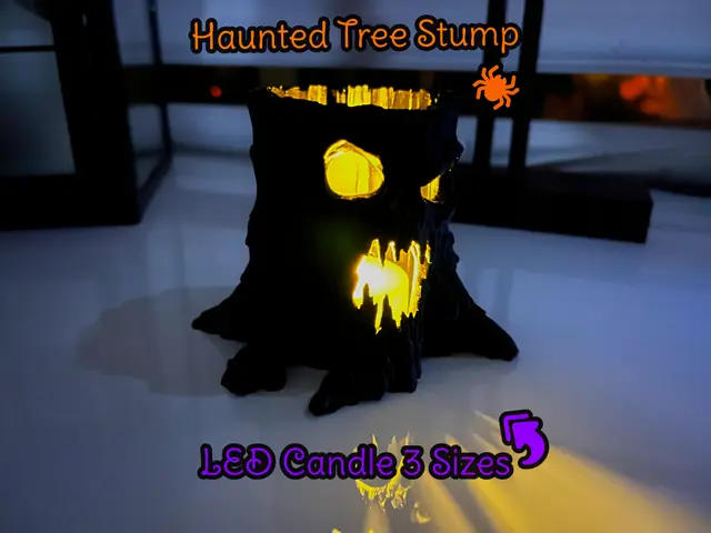 Haunted Tree Stump – Halloween LED Candle 3 Sizes — modelo 3D
