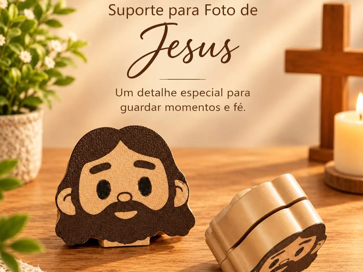 JESUS ,porta retrato, polaroid, foto (ELE TE AMA!) — modelo 3D