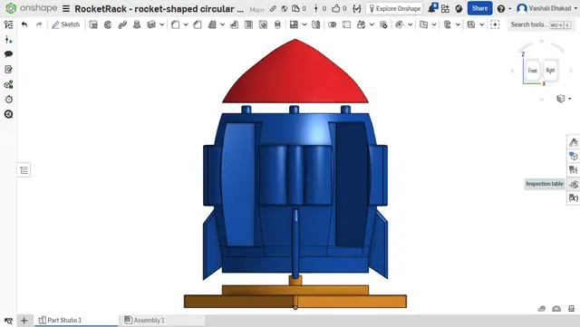 RocketRack - rocket-shaped circular book organizer — modelo 3D