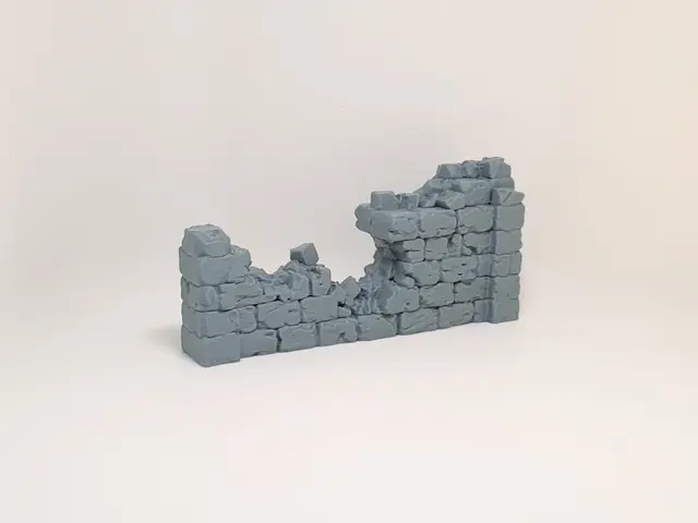 Breached Defensive Stone Wall | 28mm - 32mm Mini — modelo 3D
