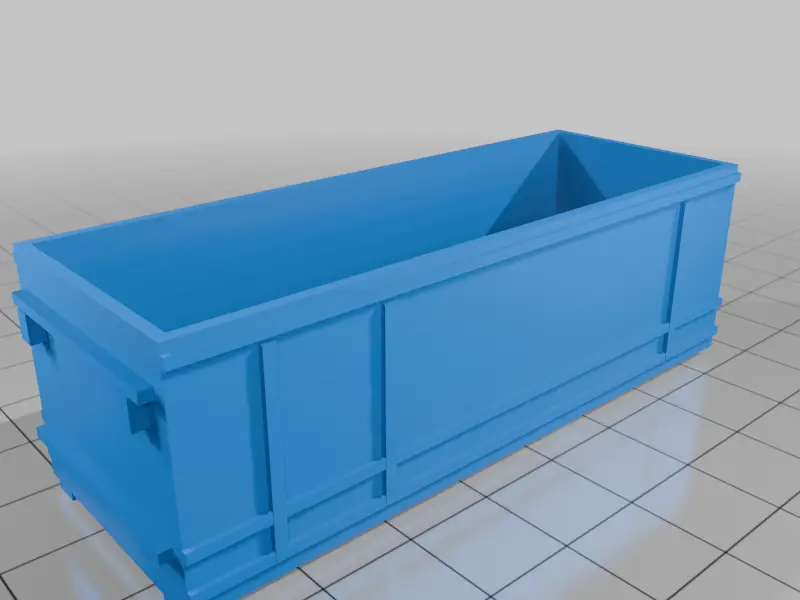 HO Scale (1:87) roll-off dumpster — modelo 3D