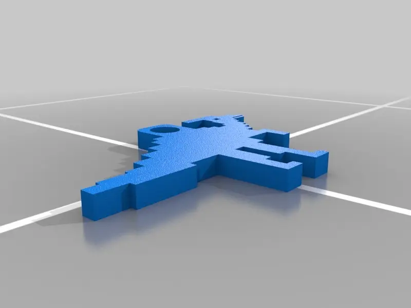 dino 8-bit keychain — modelo 3D
