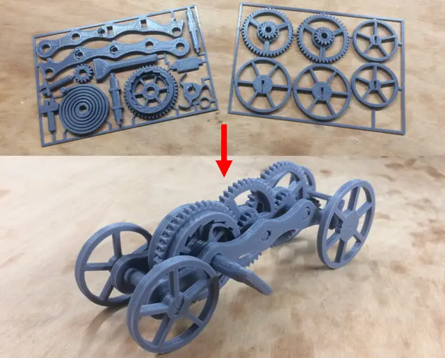 Fully 3D-printable wind-up car gift card — modelo 3D