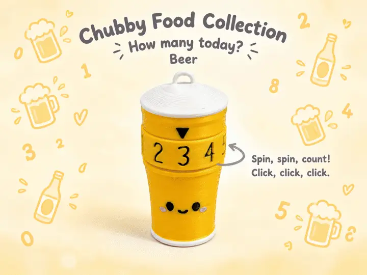 Chubby Beer Glass - Fidget & Drink Counter — modelo 3D