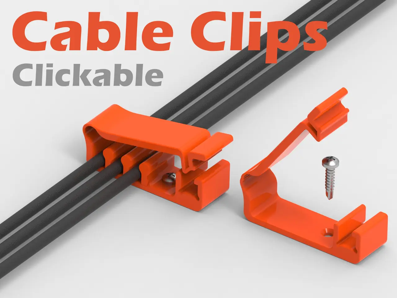 Cable Clips Collection - Clickable - ( Parametric ) — modelo 3D