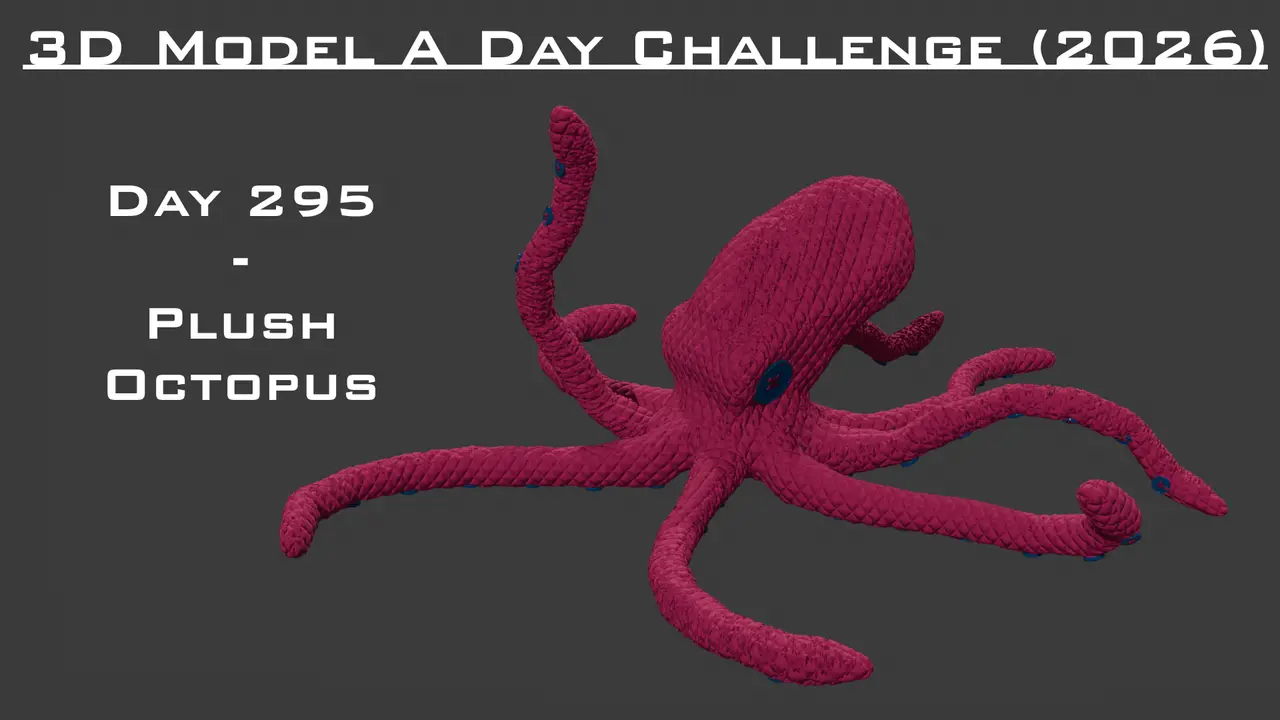 Model A Day Challenge - Day 295 - Plush Octopus — modelo 3D