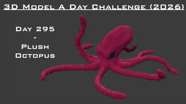 Model A Day Challenge - Day 295 - Plush Octopus — modelo 3D