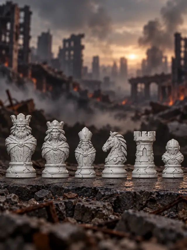 Zombie Bust Chess Set — modelo 3D