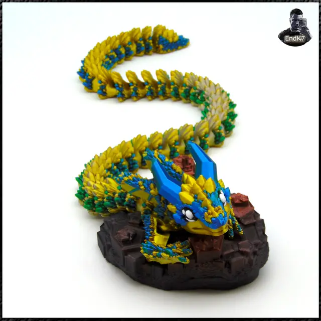 Crystal Crawler - Articulated - Print in Place - No supports - Multicolor - Fantasy — modelo 3D