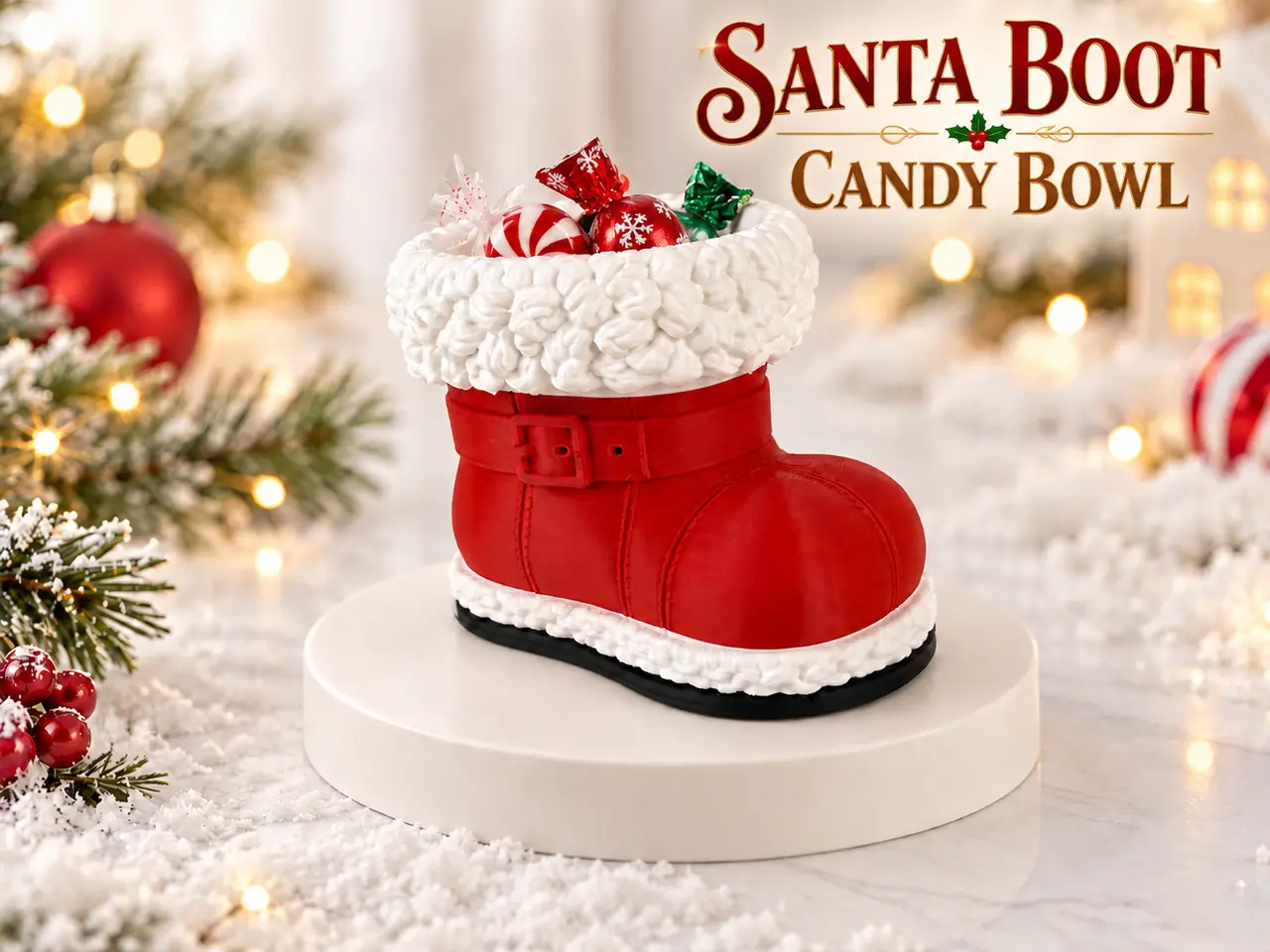 Santa Boot Candy Bowl - Christmas Decor — modelo 3D