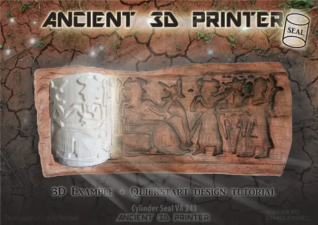 Ancient "3d printing" Technique (Cylinder Seal VA-243) — modelo 3D