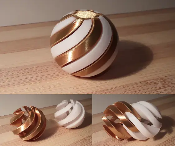 Fidget spiral puzzle sphere — modelo 3D