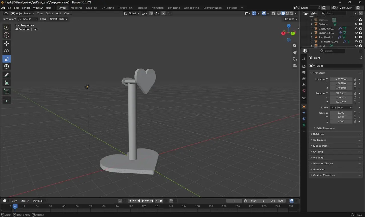 Hearts Headphone Stand — modelo 3D