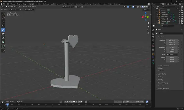 Hearts Headphone Stand — modelo 3D