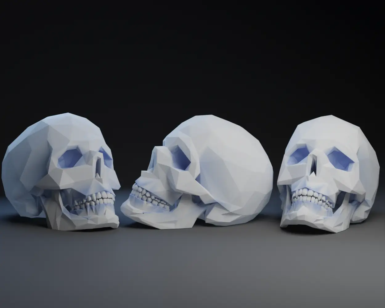 Low Poly Skull — modelo 3D