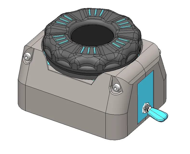 Wireless handheld controller with round LCD and JogWheel — modelo 3D