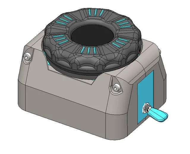 Wireless handheld controller with round LCD and JogWheel — modelo 3D