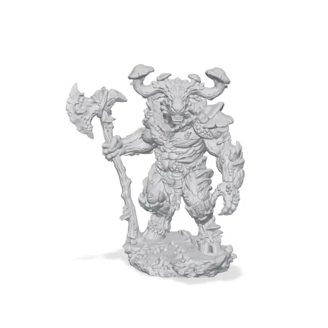 1000+ Minis, Free Kickstarter Sample, Mushroom Minotaur Miniature — modelo 3D