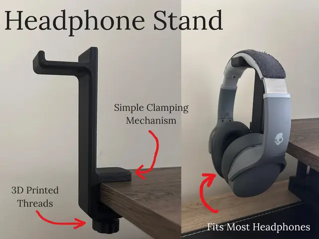 Desk Clamp Headphone Stand — modelo 3D