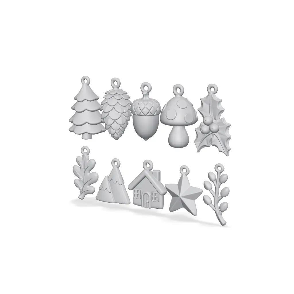 Woodland Christmas Ornament Set of 10 — modelo 3D