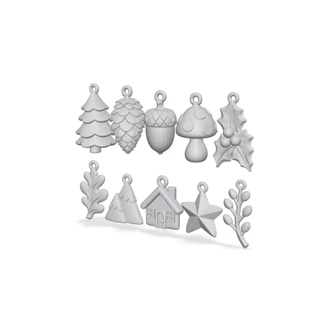 Woodland Christmas Ornament Set of 10 — modelo 3D