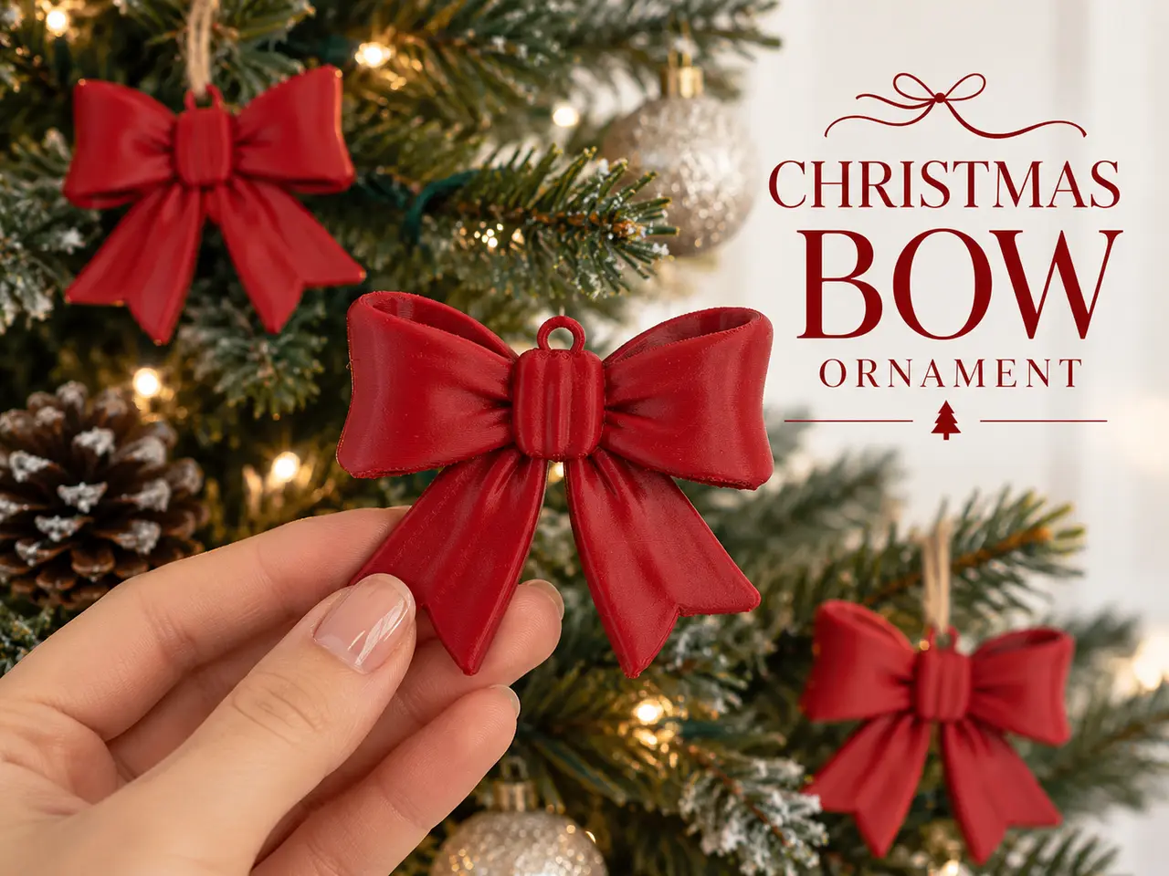 Christmas Bow Ornament - Elegant Tree Decoration — modelo 3D