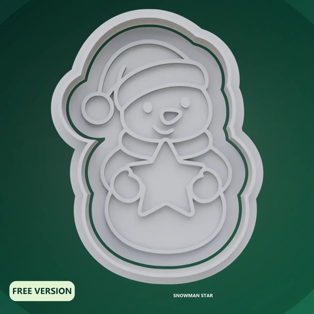 Snowmen Cookie Cutter STL – 3D Print Biscuit Mold — modelo 3D