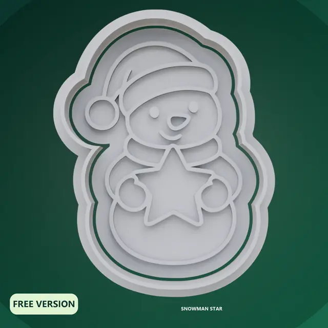 Snowmen Cookie Cutter STL – 3D Print Biscuit Mold — modelo 3D