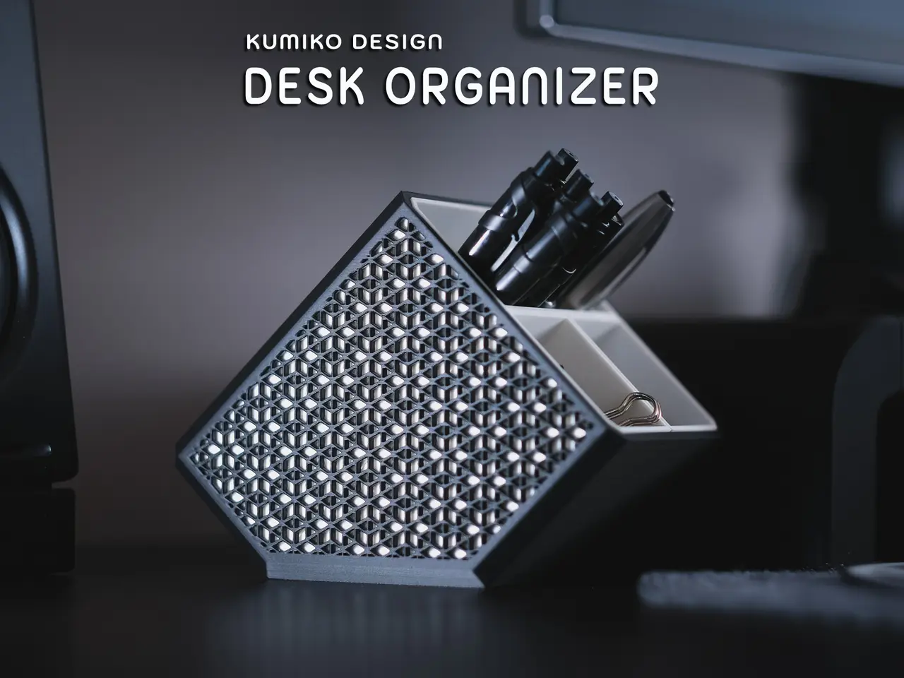 Kumiko Design Desk Organizer — modelo 3D