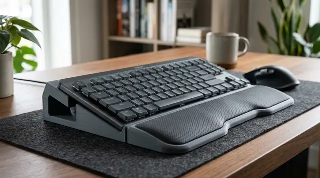 Logitech MX Mechanical Adaptive ErgoSystem (Ergo Cradle, Tilt & Keyguard) — modelo 3D