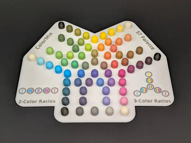 ColorMix 4, 5, and 8-Tool Color Sample Palettes — modelo 3D