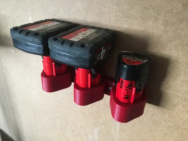 Milwaukee M12 batteri Holder — modelo 3D