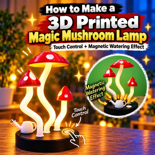 Magic Mushroom Lamp – Touch & Magnetic LED Light — modelo 3D