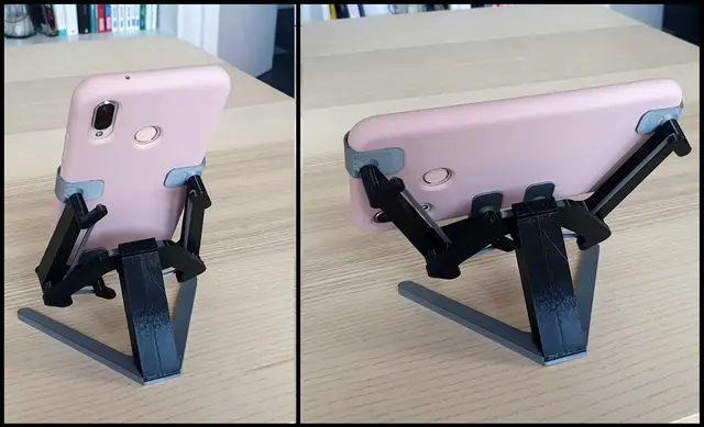 Dual orientation mechanical phone stand — modelo 3D