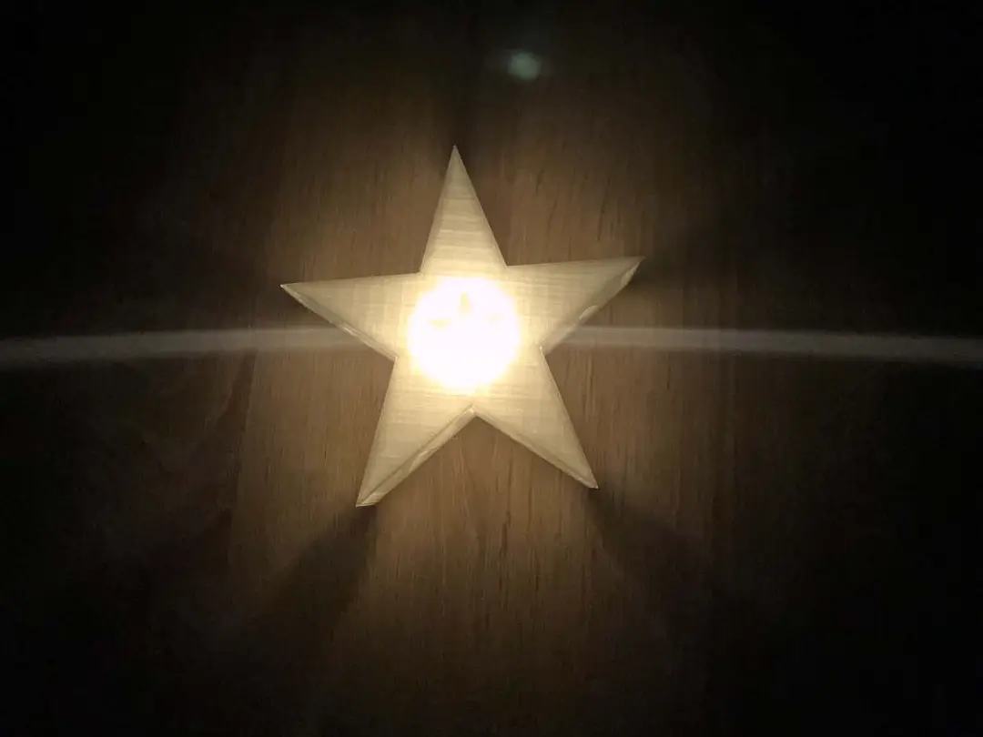 Star Tea Light Holder – Black & Clear PETG — modelo 3D