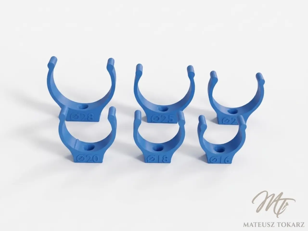 16-28mm Pipe Routing Clips | Snap-Fit M3 — modelo 3D