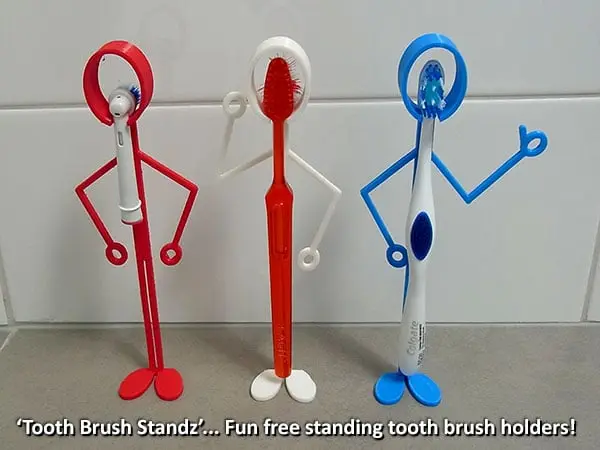 'Tooth Brush Standz' ... Fun free standing tooth brush holders! — modelo 3D