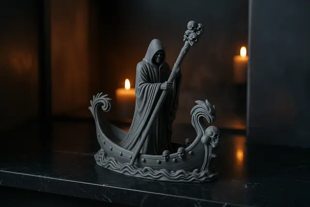 Death Arrived — Gothic Boat Statue — modelo 3D